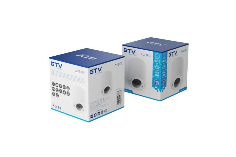 Decor Plafondarmatuur AVEIRO aluminium 80x85mm IP20 max 20W rond wit. 1208963831