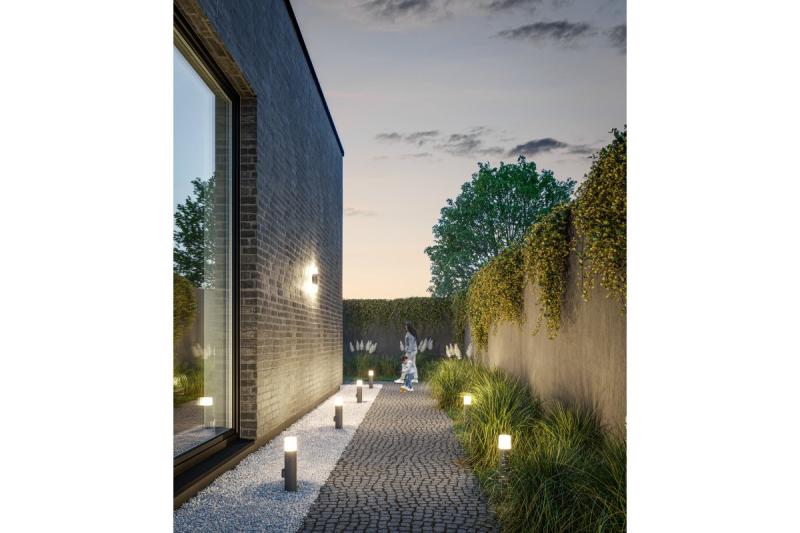 Decor Tuinarmatuur CORTA-AU E27 MAX.25W IP44 AC220-240V 50-60Hz bovenste rechte wandlamp antraciet. 1208963857