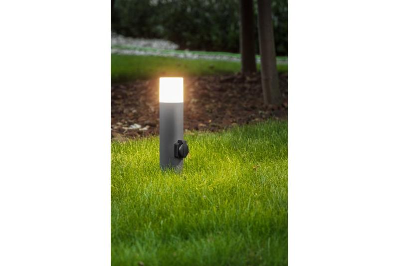 Decor CORTA-P 40 tuinlamp E27 MAX.25W IP44 AC220-240V 50-60Hz stopcontact max. 3000W paal grafiet. 1208963861