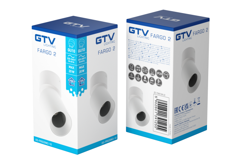 Decor Plafondarmatuur FARGO 2 aluminium 70x166mm IP20 max 20W rond zwart. 1208963881