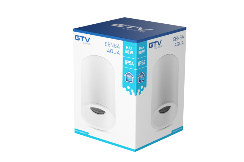 Decor SENSA AQUA plafondlamp alum 85x115 IP54 max 50W cirkelvormig wit. 1208964007