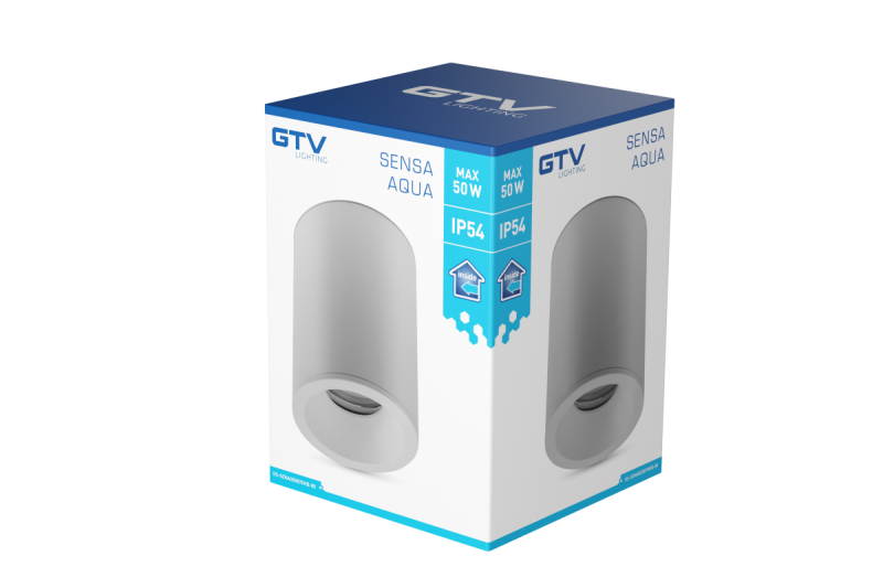 Decor SENSA AQUA plafondlamp alum 85x115 IP54 max 50W cirkelvormig grijs. 1208964008