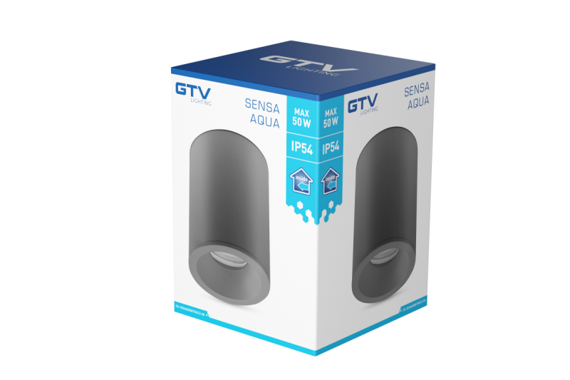 Decor SENSA AQUA plafondlamp alum 85x115 IP54 max 50W rond zwart. 1208964009