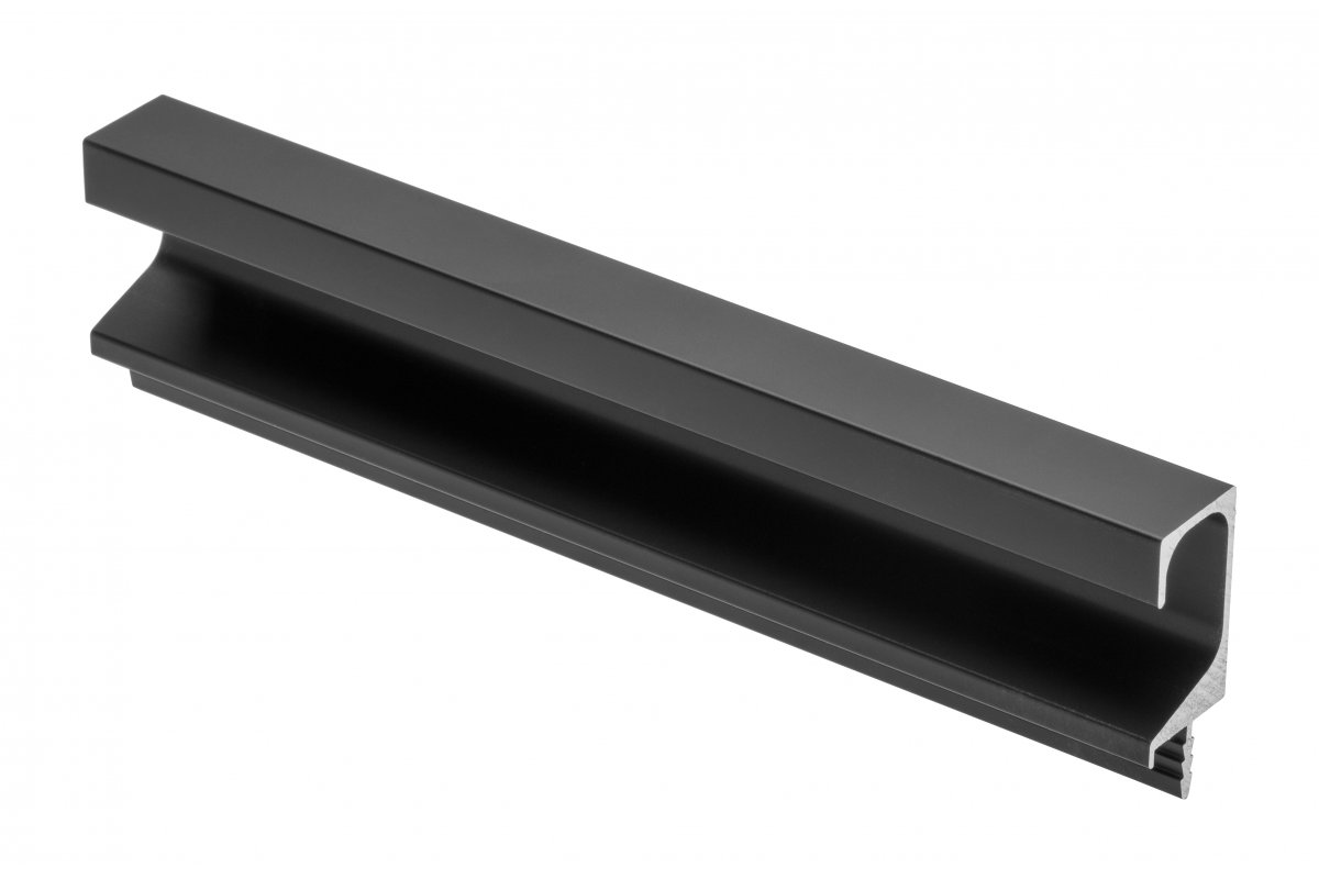 Continuous aluminium handle profile C l=3500mm black mat 1208964055 - Productafbeelding
