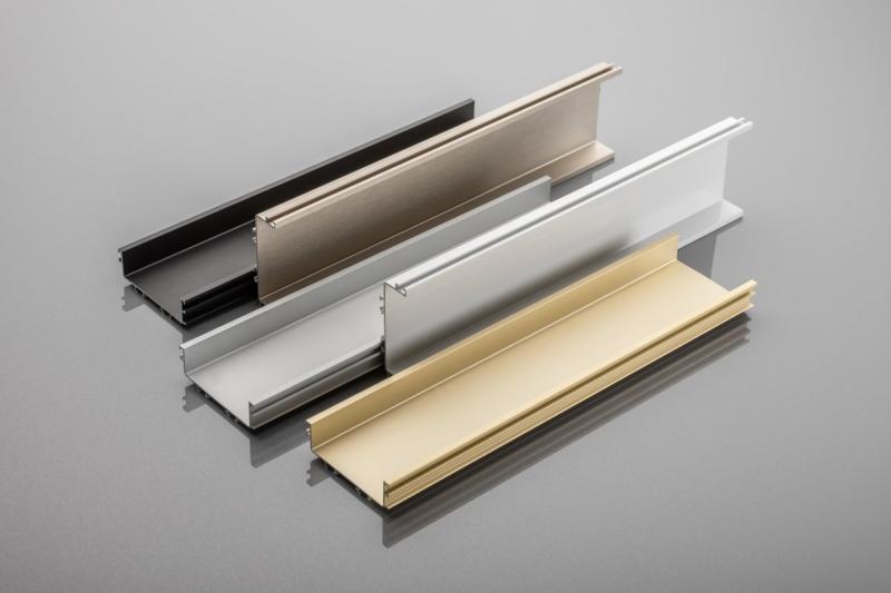 Aluminum profile, handleless system VELLO with LED function, C, black, length 4.10 m 1208964215