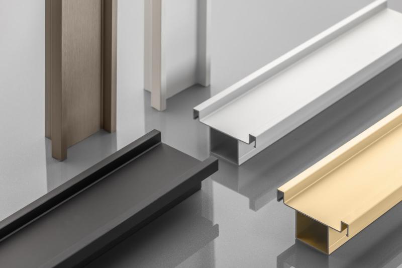 Aluminum profile, handleless system VELLO, T two-sided, silver, length 3 m 1208964226