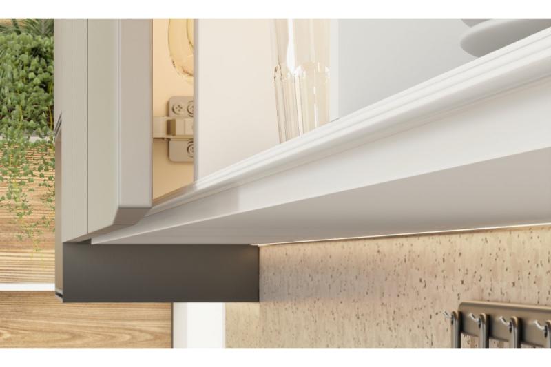 GTV VELLO profile, handleless system, wreath, L=3000 mm, 18 mm, Al, white 1208964239