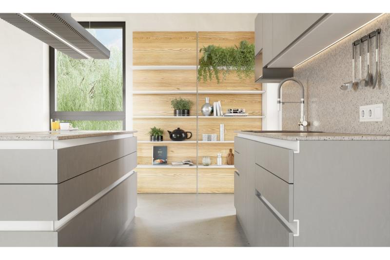 GTV VELLO profile, handleless system, wreath, L=3000 mm, 18 mm, Al, white 1208964239