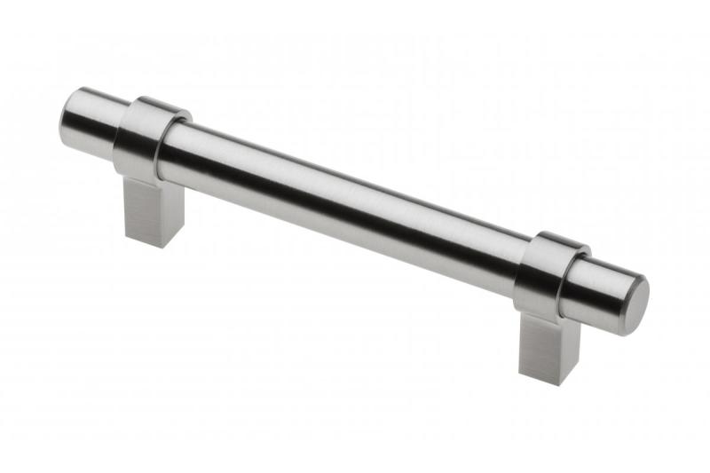 Steel handle TRIEST C=96mm brushed steel - zamak feet 1208965374