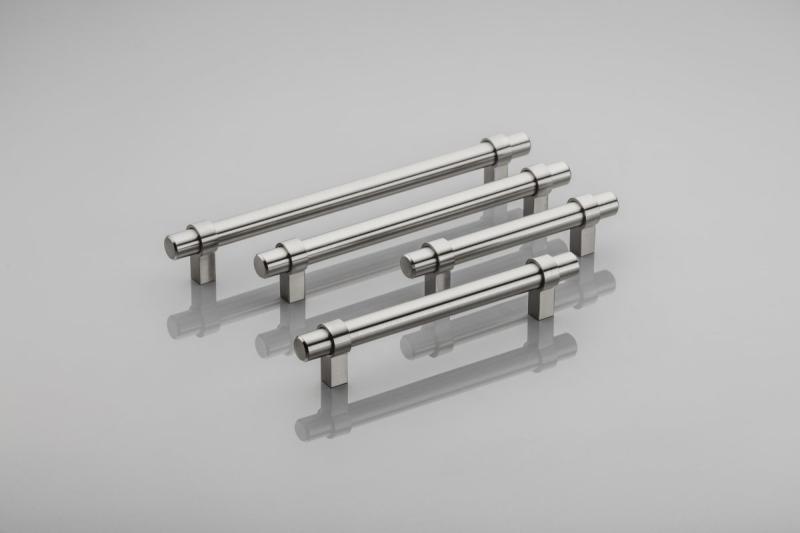 Steel handle TRIEST C=96mm brushed steel - zamak feet 1208965374