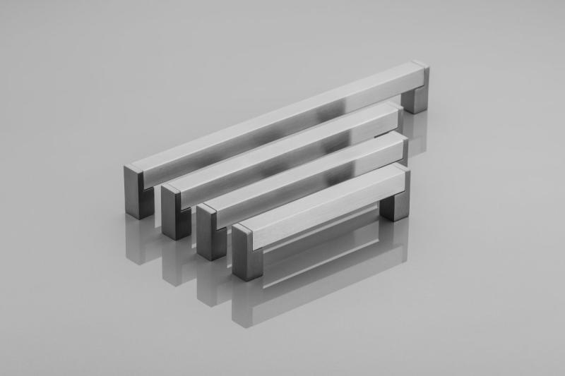 Zamak handle 334 C=128mm brushed steel 1208965756