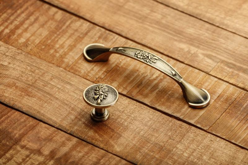 Zamak handle ARDEA C=96 mm antique brushed brass 1208965870