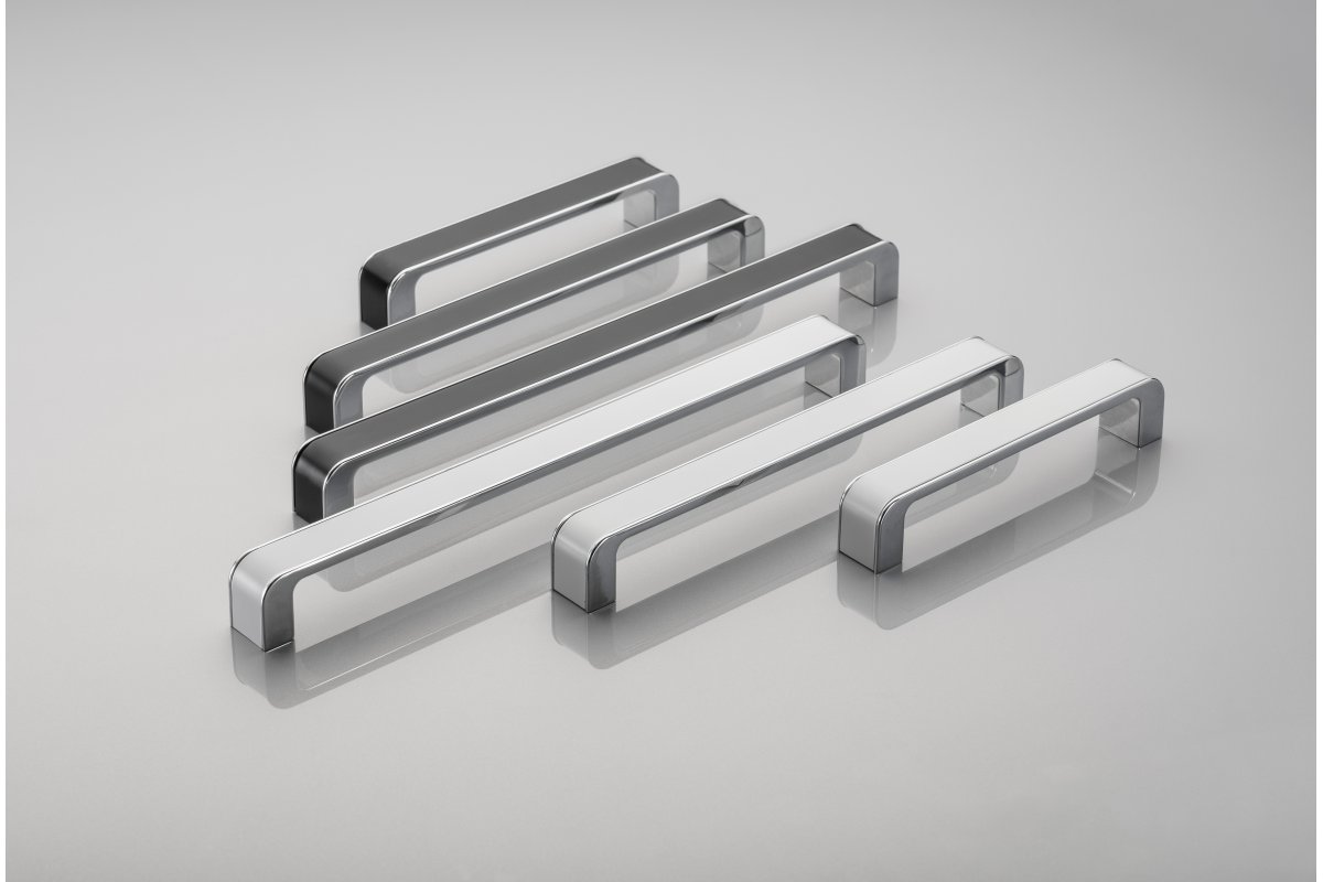 Zamak handle MONA C=256 mm chrome/white 1208966132 - Productafbeelding 3