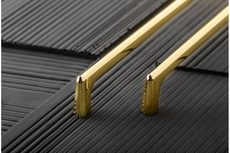 Zamak handle OCTAVIO C = 160 mm shiny gold 1208966165