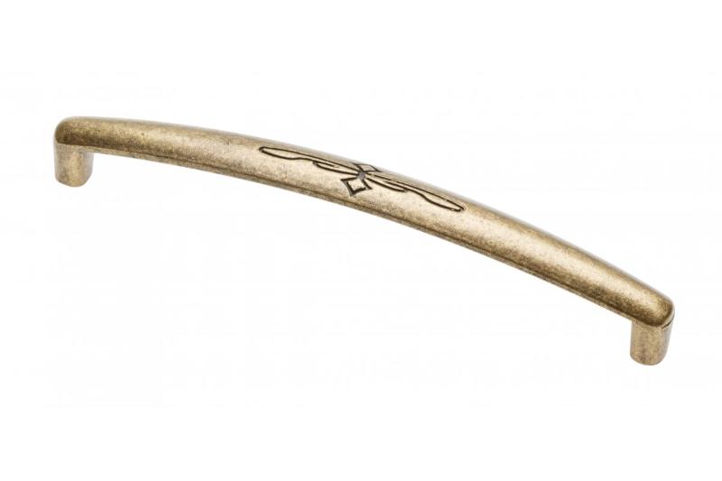 Zamak handle OLBIA  C=128 mm antique brass 1208966174