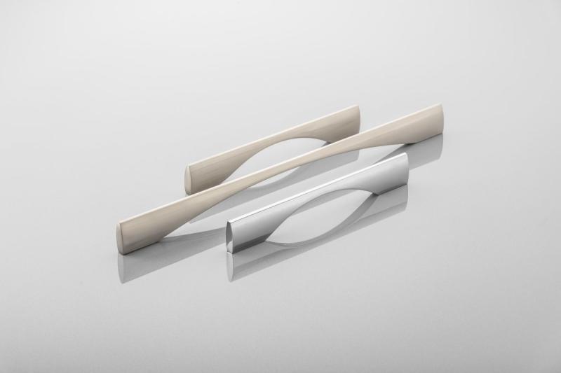 Zamak handle PRATO C=160mm brushed steel 1208966185