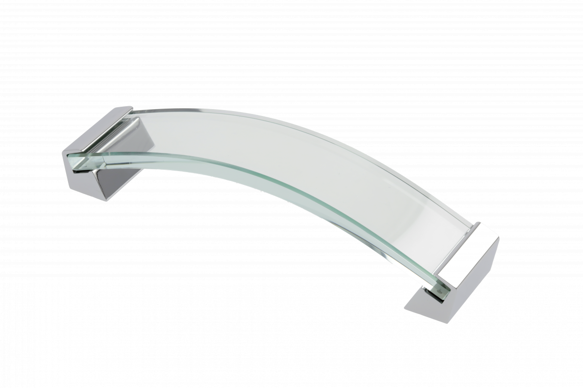Zamak handle ROSES C=160mm transparent glass + chrome feet 1208966188 - Productafbeelding