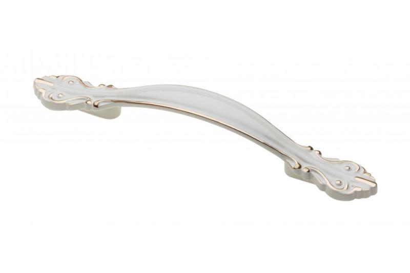 Zamak handle ROYAL2 C=96mm white/gold 1208966196