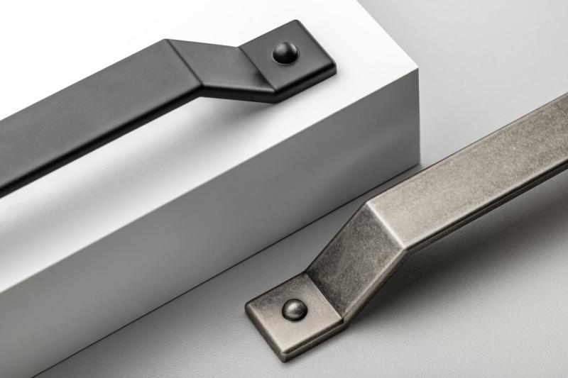 Zamak handle STEP C = 160 mm black matt 1208966205