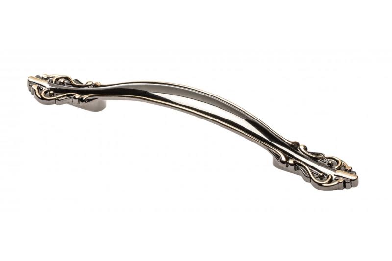 Zamak handle WERONA C=96 mm black chrome plus gold 1208966258