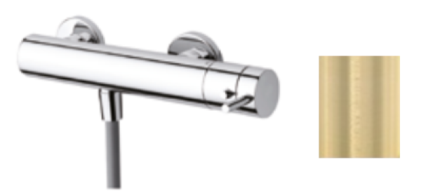 Waterevolution Flow douchethermostaat met douchegarnituur PVD licht goud T140TWGE