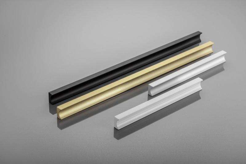 Furniture handle GTV GROOVE, C=160 mm, L=190 mm, Al, brushed gold 1208966982