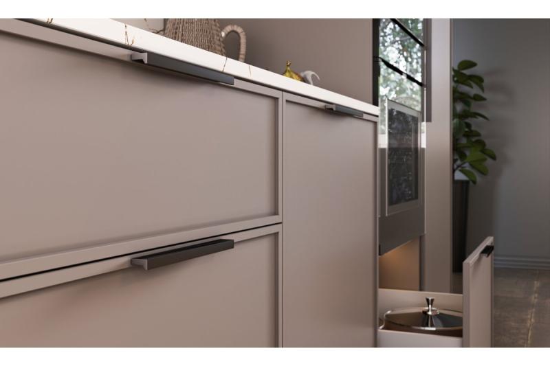 Furniture handle GTV PILLAR, C=160 mm, L=190 mm, Al, matt black 1208966993