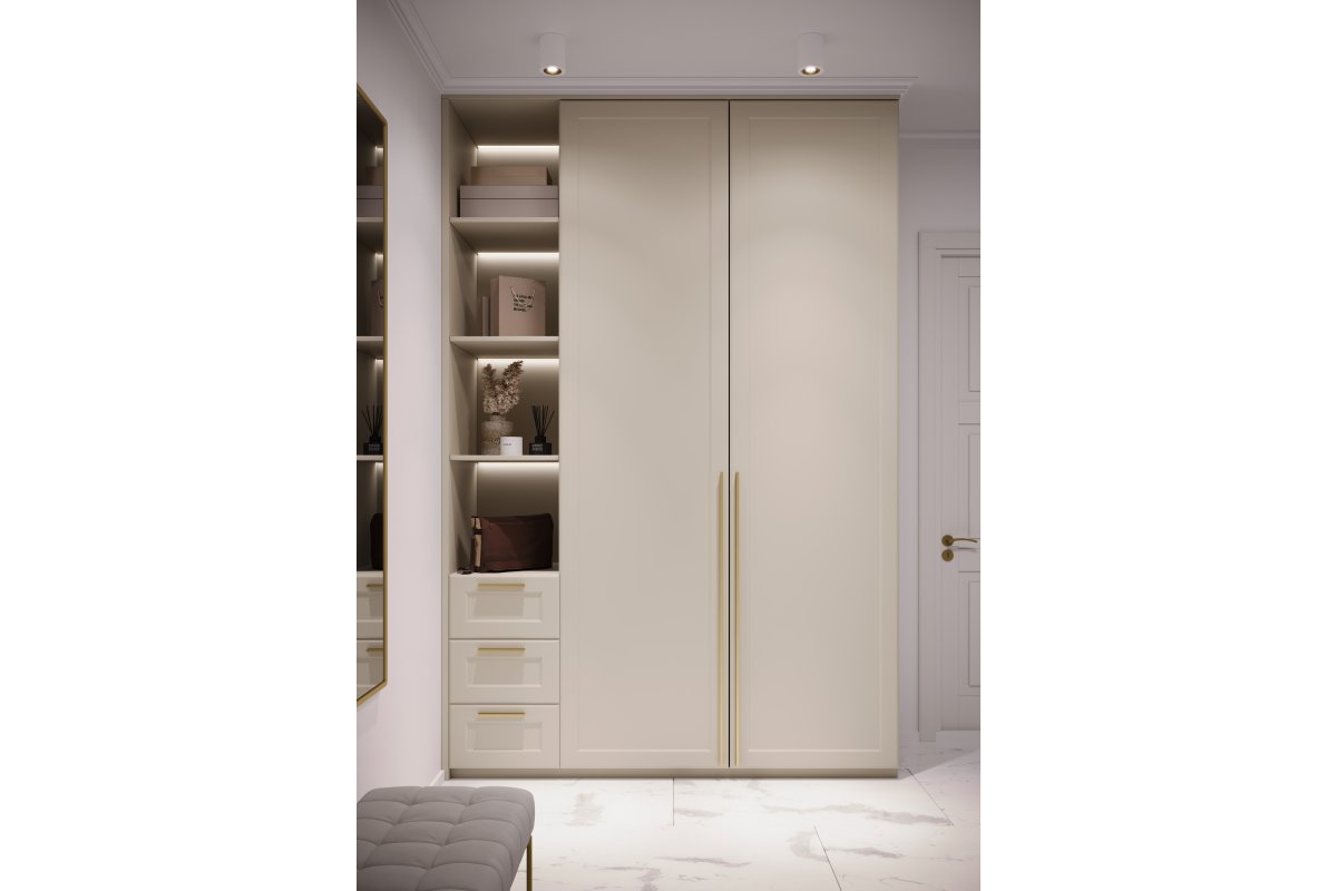 Furniture handle GTV PILLAR, C=160 mm, L=190 mm, Al, light brushed gold 1208966994 - Productafbeelding 4