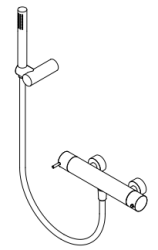 Waterevolution Flow douchethermostaat met douchegarnituur zwart T140TNPR