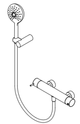 Waterevolution Flow douchethermostaat met douchegarnituur rond zwart T140TNRPR