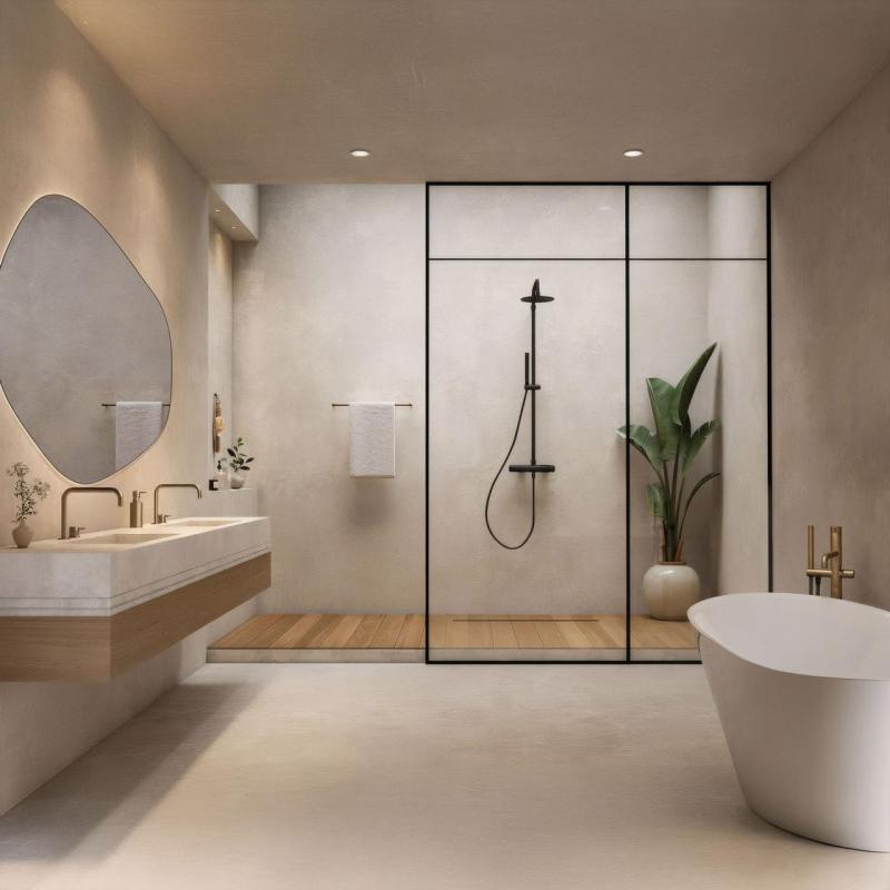 Waterevolution Flow douchecombinatie met regendouche mat zwart T141NPR