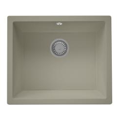 GraniteMy Universal granieten taupe spoelbak 50x40 cm opbouw, onderbouw en vlakinbouw met rvs plug 1208967223