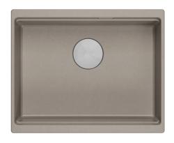 Quadri Newport II graniet onderbouw taupe spoelbak 560x450mm met rvs plug en afvoerkapje 1208967453