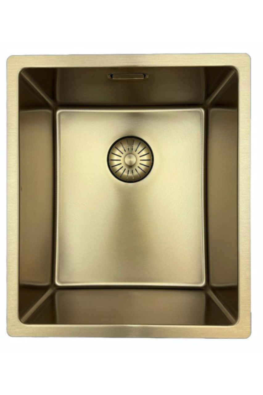 Pure.Sink Prestige spoelbak 34x40 cm PVD Goud 10mm radius onderbouw, vlakbouw en opbouw PPG3440-60