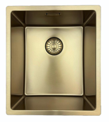 Pure.Sink Prestige spoelbak 34x40 cm PVD Goud 10mm radius onderbouw, vlakbouw en opbouw PPG3440-60