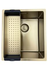 Pure.Sink Prestige spoelbak 34x40 cm PVD Goud 10mm radius onderbouw, vlakbouw en opbouw PPG3440-60