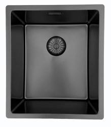 Pure.Sink Prestige spoelbak PVD gun metal 34x40cm 10mm radius onderbouw, vlakbouw, opbouw PPG3440-61