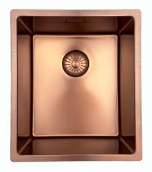 Pure.Sink Prestige spoelbak 34x40 cm PVD Koper 10mm radius onderbouw, vlakbouw en opbouw  PPG3440-62