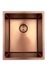 Pure.Sink Prestige spoelbak 34x40 cm PVD Koper 10mm radius onderbouw, vlakbouw en opbouw  PPG3440-62