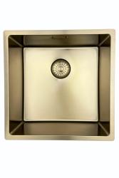 Pure.Sink Prestige spoelbak 40x40 cm PVD Goud 10mm radius onderbouw, vlakbouw en opbouw PPG4040-60