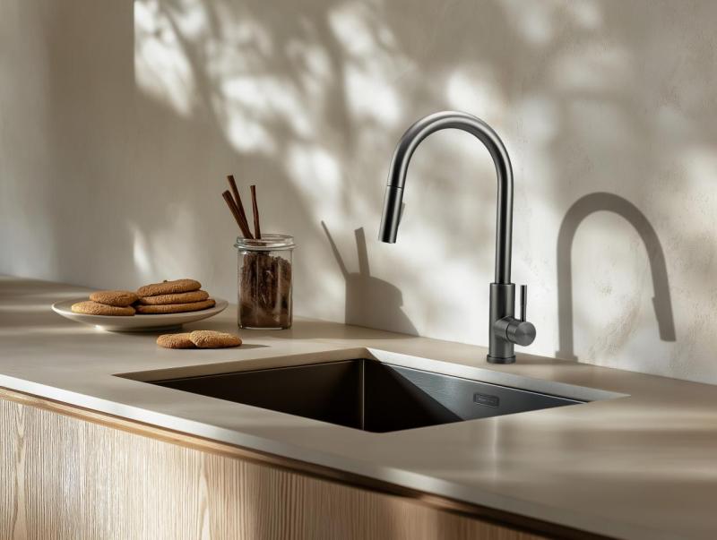Pure.Sink Prestige spoelbak 40x40cm PVD Gun Metal 10mm radius onderbouw, vlakbouw, opbouw PPG4040-61