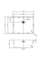 Pure.Sink Prestige RVS spoelbak 50x40 cm 10mm radius onderbouw, vlakbouw en opbouw PPG5040-02