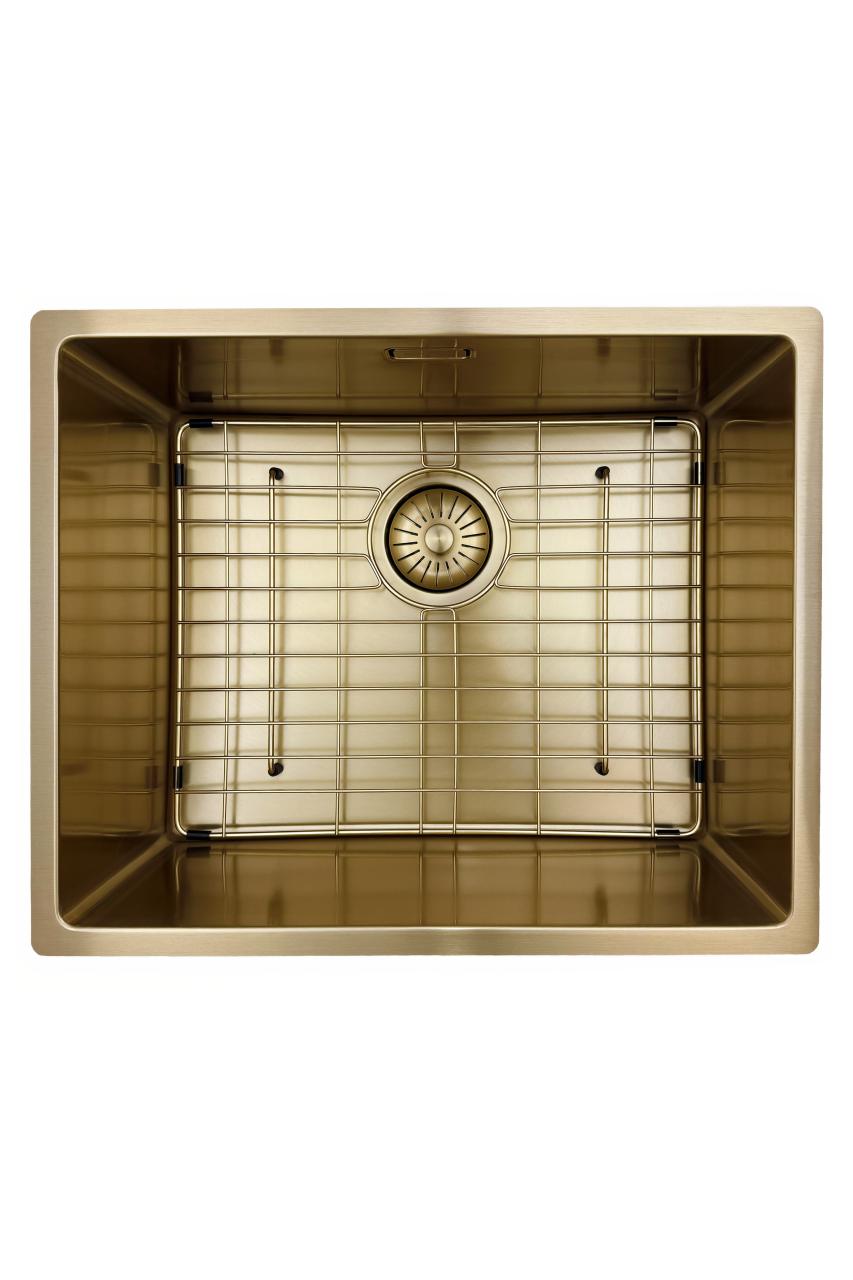 Pure.Sink Prestige spoelbak 50x40 cm PVD Goud 10mm radius onderbouw, vlakbouw en opbouw PPG5040-60