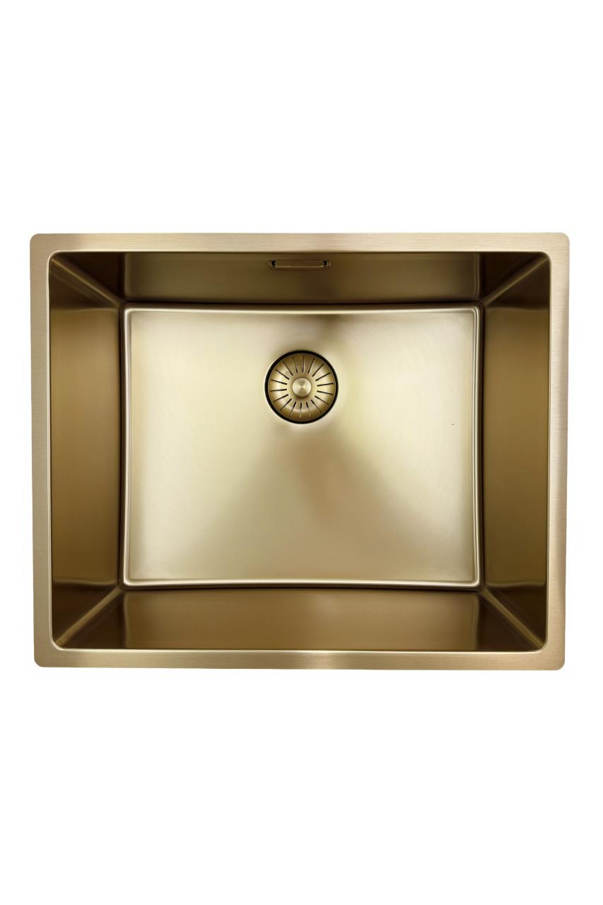 Pure.Sink Prestige spoelbak 50x40 cm PVD Goud 10mm radius onderbouw, vlakbouw en opbouw PPG5040-60