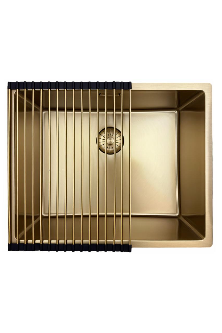 Pure.Sink Prestige spoelbak 50x40 cm PVD Goud 10mm radius onderbouw, vlakbouw en opbouw PPG5040-60