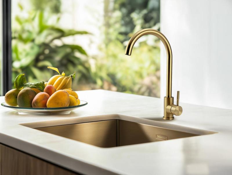 Pure.Sink Prestige spoelbak 50x40 cm PVD Goud 10mm radius onderbouw, vlakbouw en opbouw PPG5040-60
