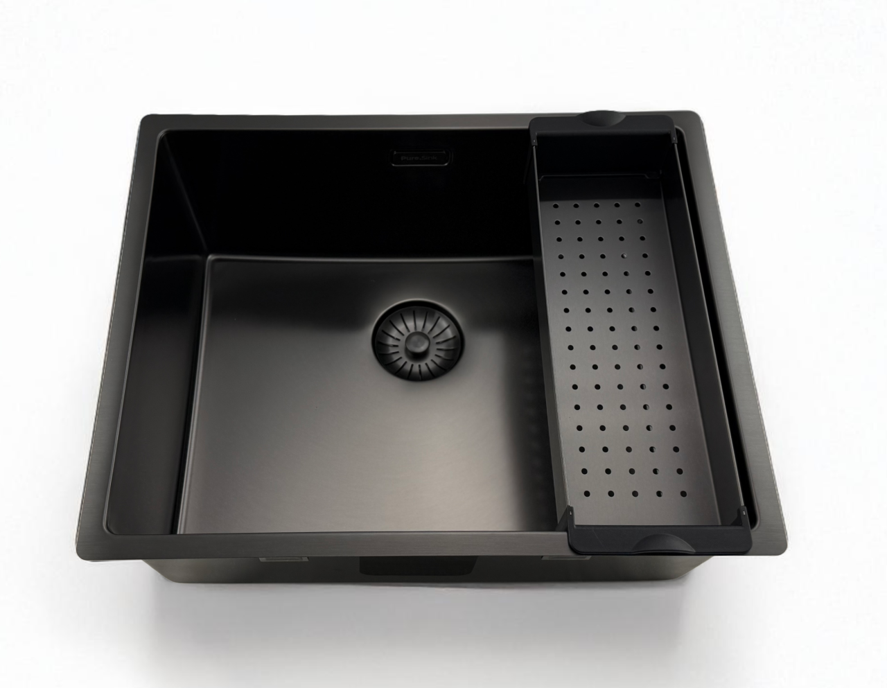 Pure.Sink Prestige spoelbak 50x40 cm PVD Gun Metal 10mm radius onderbouw,vlakbouw,opbouw PPG5040-61