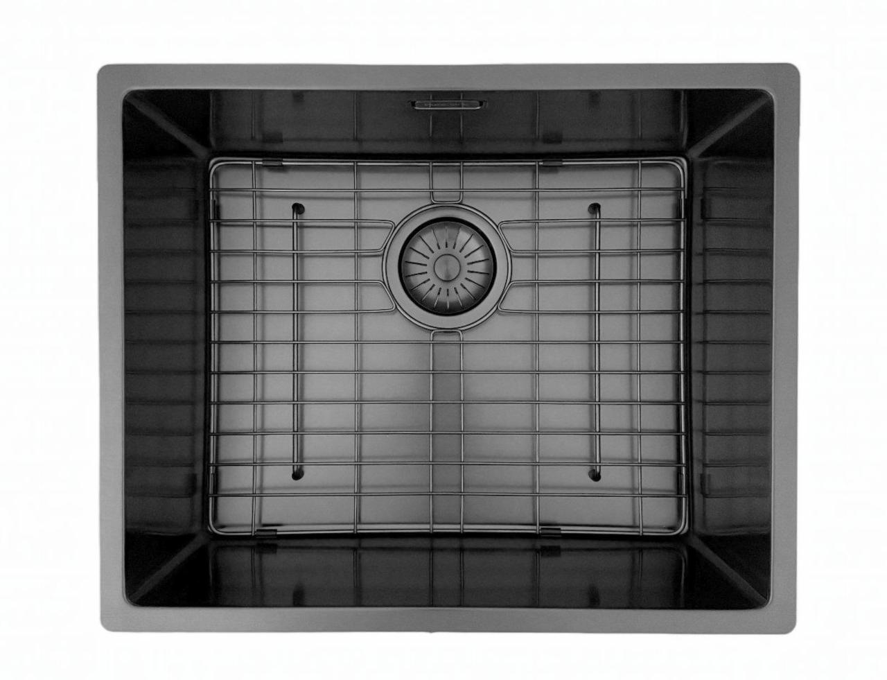 Pure.Sink Prestige spoelbak 50x40 cm PVD Gun Metal 10mm radius onderbouw,vlakbouw,opbouw PPG5040-61