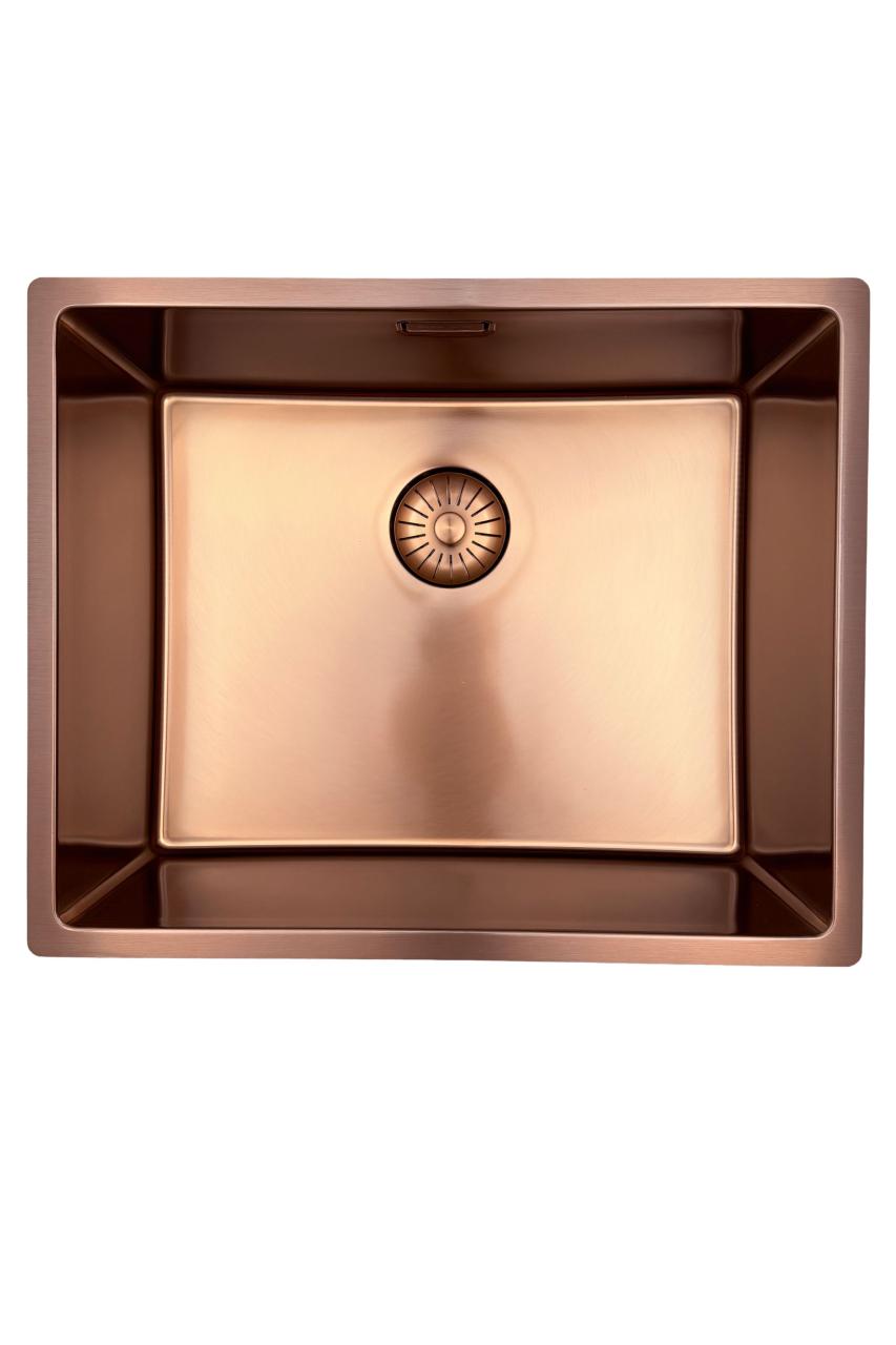 Pure.Sink Prestige spoelbak 50x40 cm PVD Koper 10mm radius onderbouw, vlakbouw en opbouw PPG5040-62