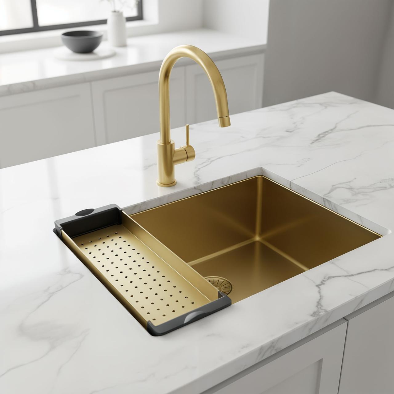 Pure.Sink Prestige inzetbak voor spoelbak Goud PPGCL40-60 - Productafbeelding 2